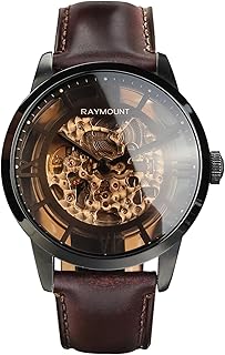 Automatik Uhr Herren, Herrenuhr Automatik, Skelett Zifferblatt und Lederband Doppelseite Hollow Out Watch for Men