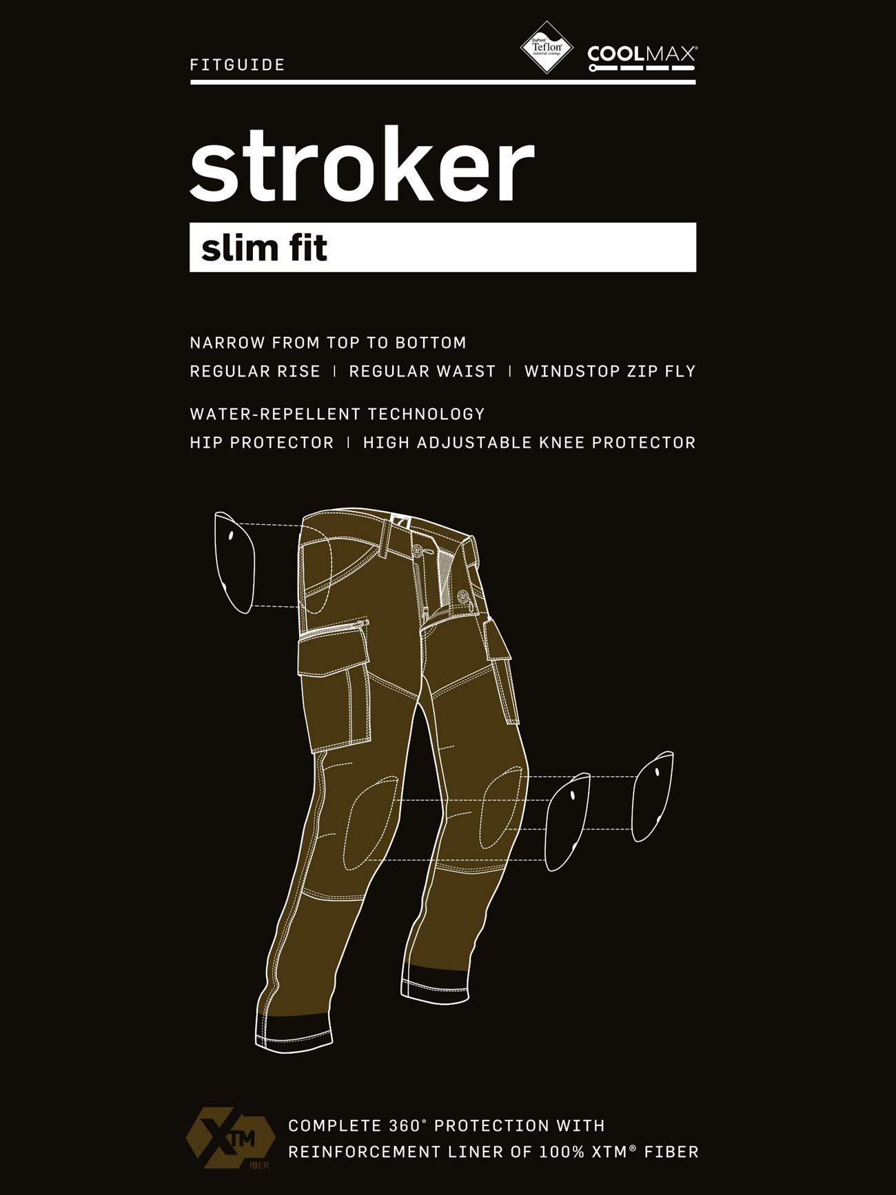 John Doe Stroker Cargo XTM | Motorradhose | XTM | Atmungsaktiv | Motorrad Cargo Hose | Hose mit Seitentaschen | Protektoren sind enthalten