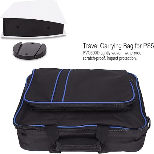 Miniatura 2 de ASHATA Bolsa de transporte portátil para PS5, funda protectora de gran capacidad con correa de hombro ajustable y almohadilla acampanada