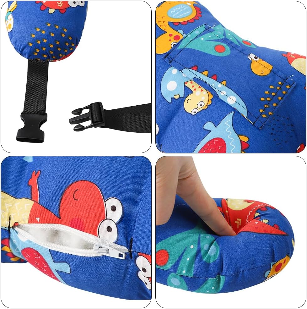 X-Shaped Car Travel Pillow for Cars Seat Kids Adults Head and Body Support Pillow Cartoon Neck Pillows Soft Long-Distance Travel Car Sleeping Seat Belt Pillows Breathable Cars Aircraft Travel Cushion image 3