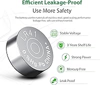 Vista 5 de LiCB Paquete de 20 pilas de botón LR41 AG3 392 384 192 de 1,5 V