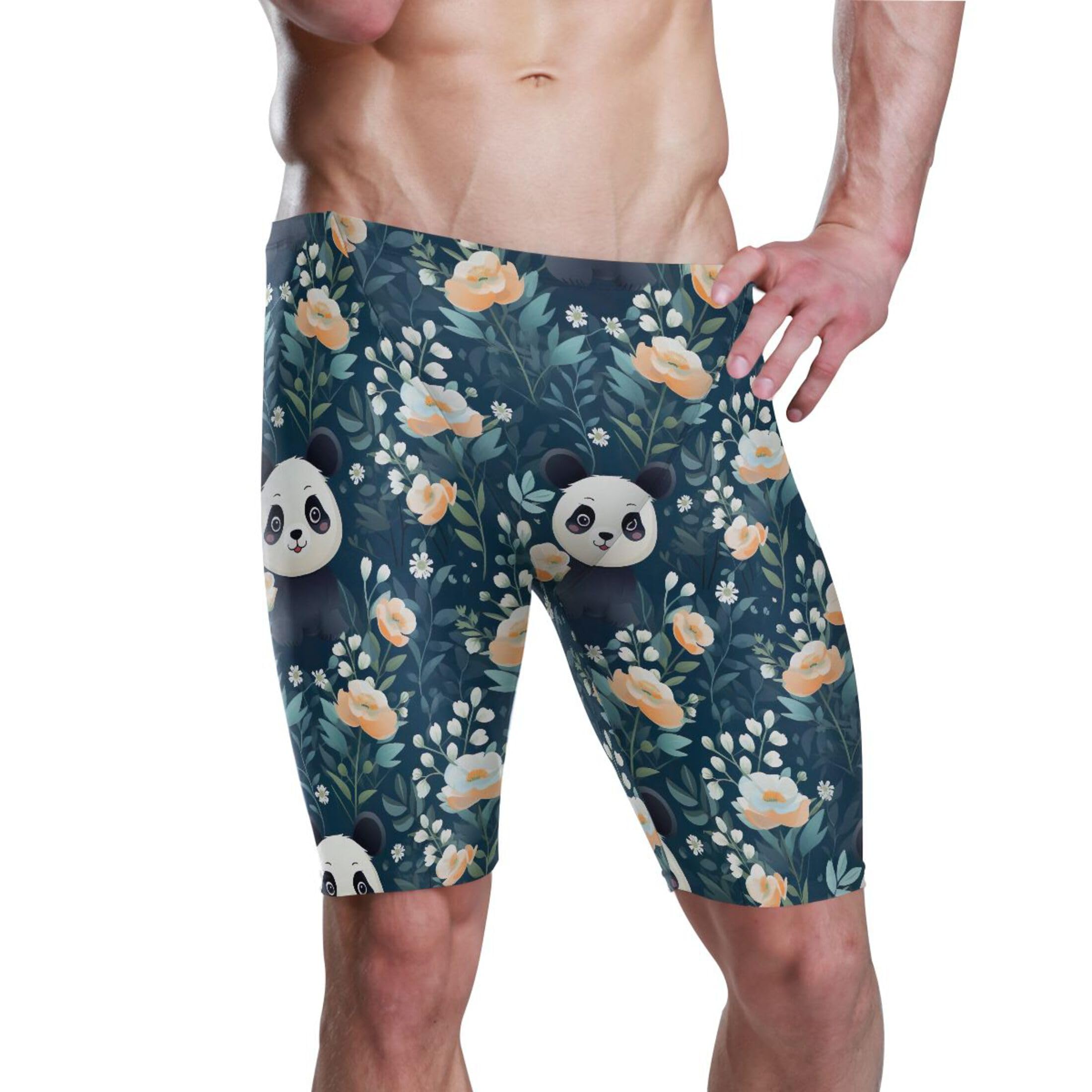 UMIRIKO Panda Animal Cute Mens Swim Jammers Swimsuit XL B0402757