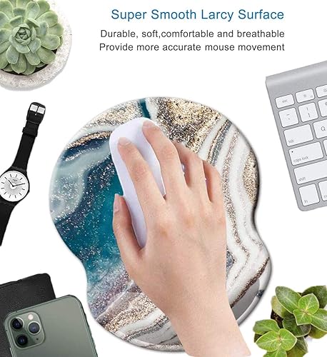 Miniatura 48 de Alfombrilla para mouse con soporte de muñeca, alfombrilla antideslizante para mouse para oficina, computadora, laptop y Mac, duradera, cómoda y 05