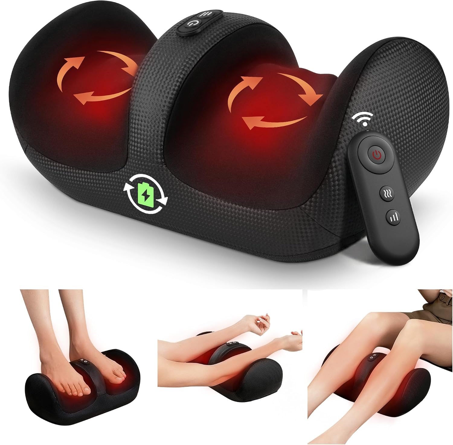 Nekteck Cordless Shiatsu Foot Massager with Heat, Leg and Calf Massager