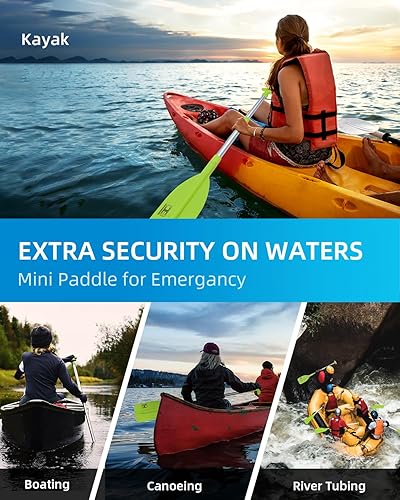 Miniatura 21 de OCEANBROAD Paleta telescópica de emergencia 21''-42''/26''-54'' eje de aluminio para kayak, canotaje, canoa, río, tubería Azul