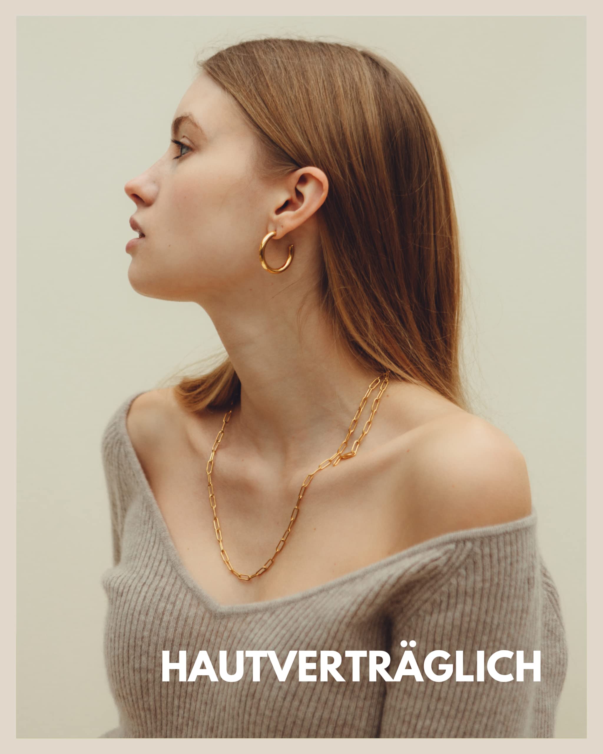 Gliederkette Damen - Wasserfeste Y Kette I Verstellbare Ankerkette aus Edelstahl in Gold - Silber - Rosegold I Filigrane Edelstahl Halskette