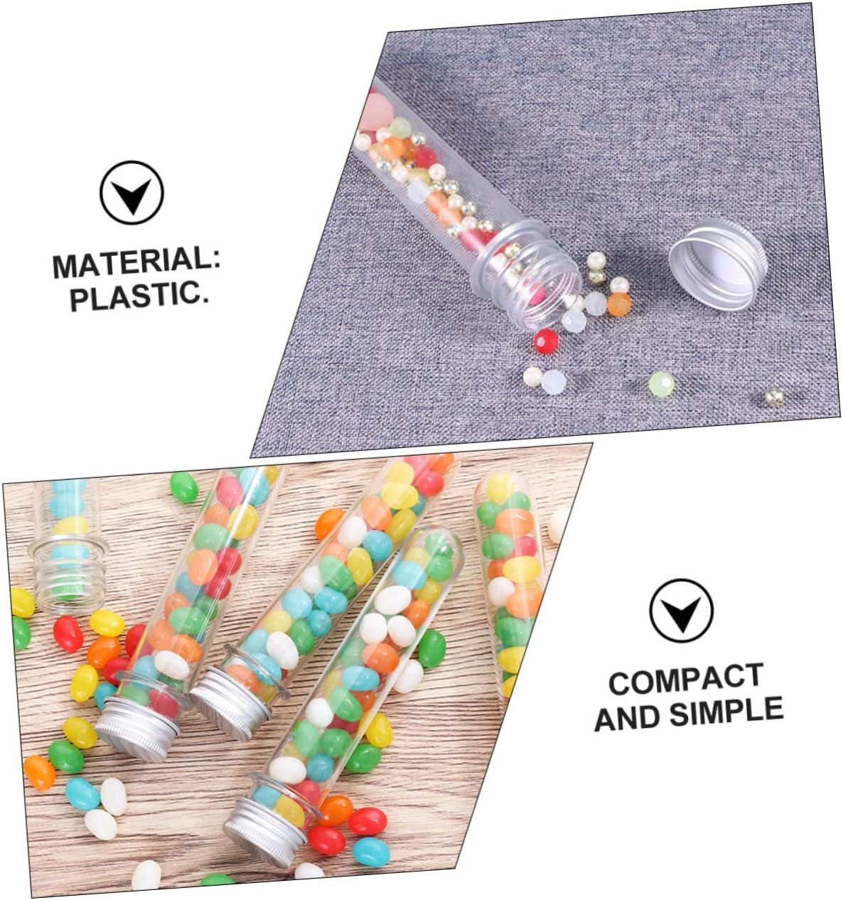 50pcs Pet Cylindrical Tubes Transparent Candy Storage Containers for Bath Salt Pills and Party Favors Lightweight and Portable Test Tube Bottles