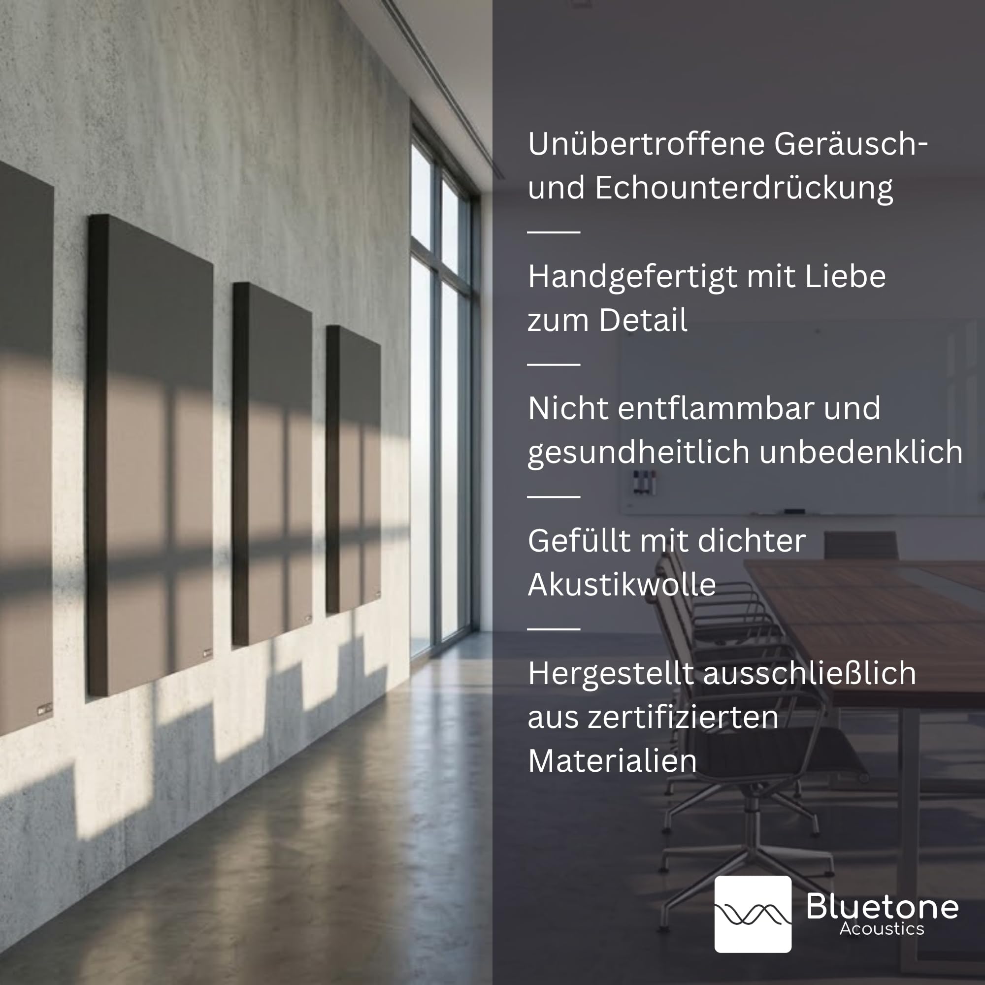 Bluetone Acoustics Wall Panel Pro - Professionel Schallabsorber - Akustikpaneele für die Raumakustik - Akustikplatten und absorber - Acoustic Panel - Akustikelemente (100x50x5cm, Türkis)