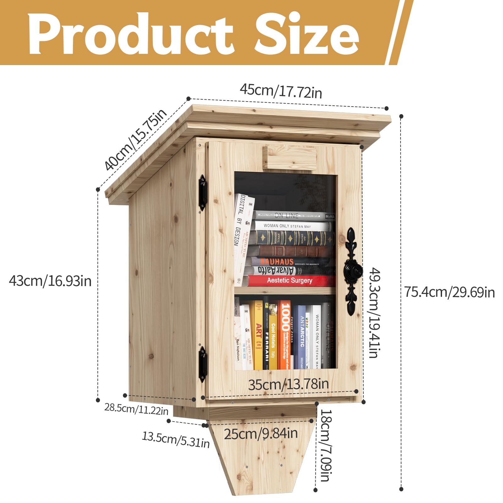 MSFE Little Free Library - Libreria per libri, a forma di casa, doppia piccola scatola da biblioteca impermeabile per esterni con mensola, kit fai da te per la condivisione dei libri