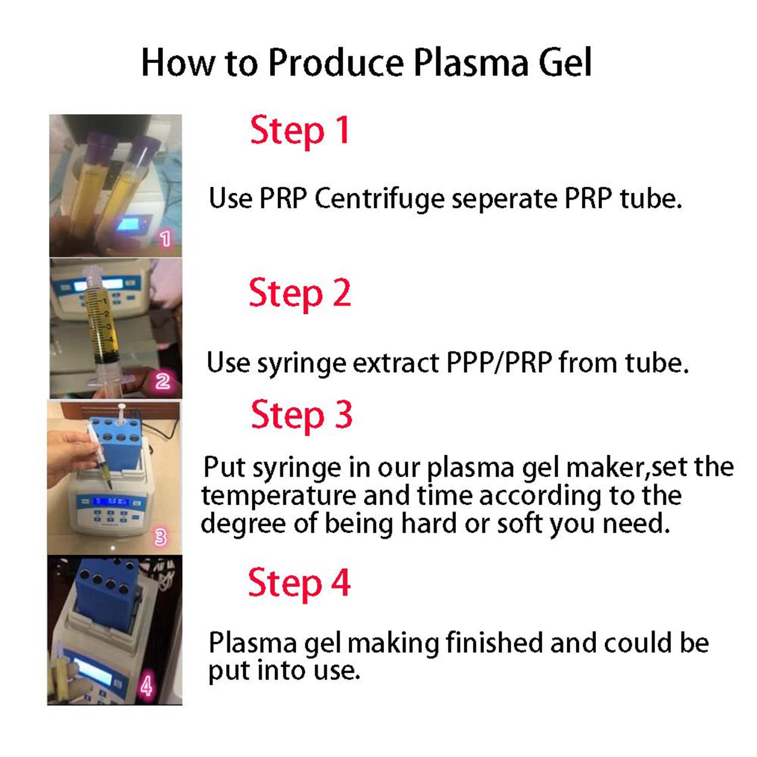 Gel-Heizmaschine für PRP PPP Bio-Filler, Labor-Benchtop-Zentrifuge Plasma-Gel-Hersteller-Heizgerät-Instrument mit 12x5ml Rohrkapazität