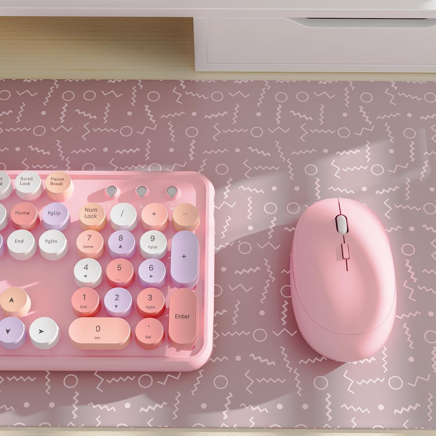 FCLPU x UBOTIE Wireless Keyboard and Mouse(Black Purple)