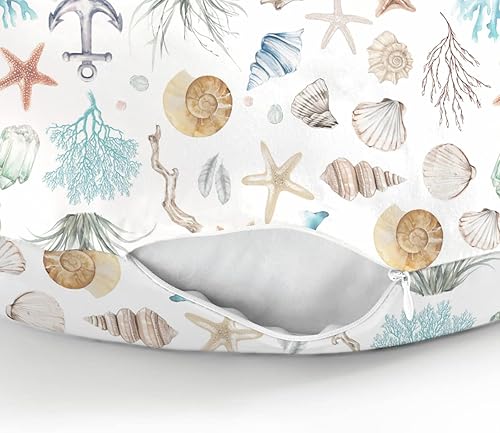 Miniatura 8 de Fundas de almohada de lactancia de verano para niños y niñas, conchas marinas, conchas, estrellas de mar, corales, anclas, fundas de almohada de