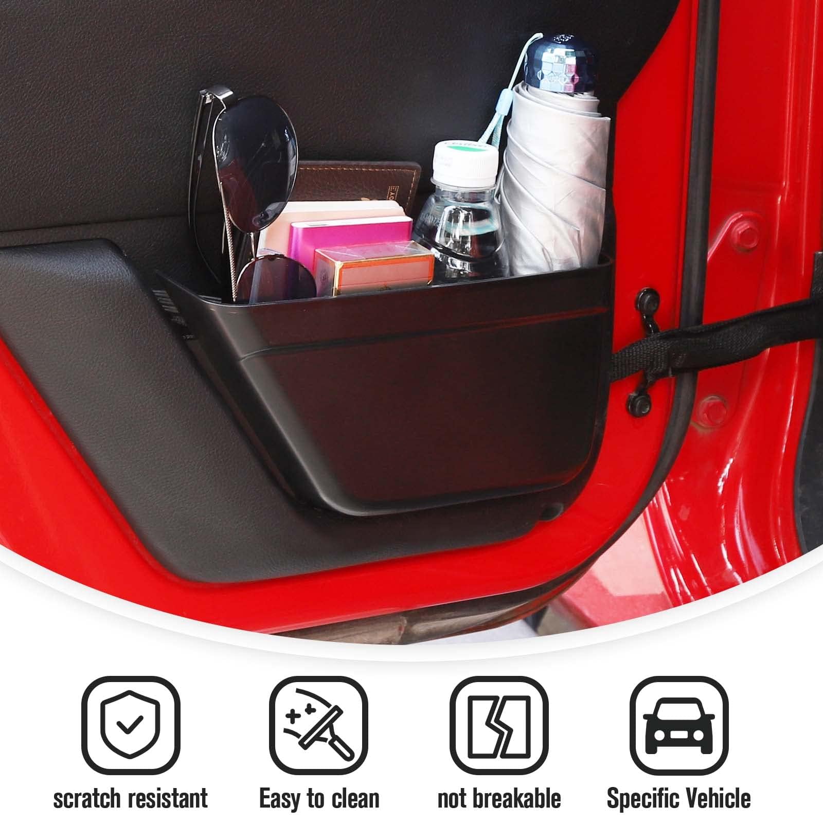 Tasca portaoggetti per Porta Posteriore Tasca Organizer per Jeep Wrangler JK 4 Porte 2011-2018, Sostituzione Rete Porta, Accessori Interni, Nero