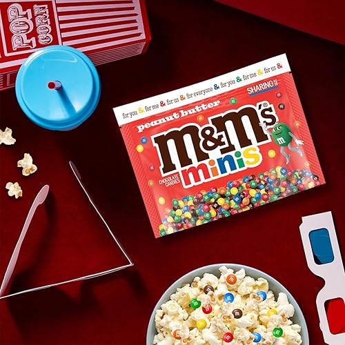 Miniatura 5 de M&M'S Minis - Caramelo de chocolate con leche con mantequilla de maní, tamaño compartido, bolsa resellable de 8.6 onzas