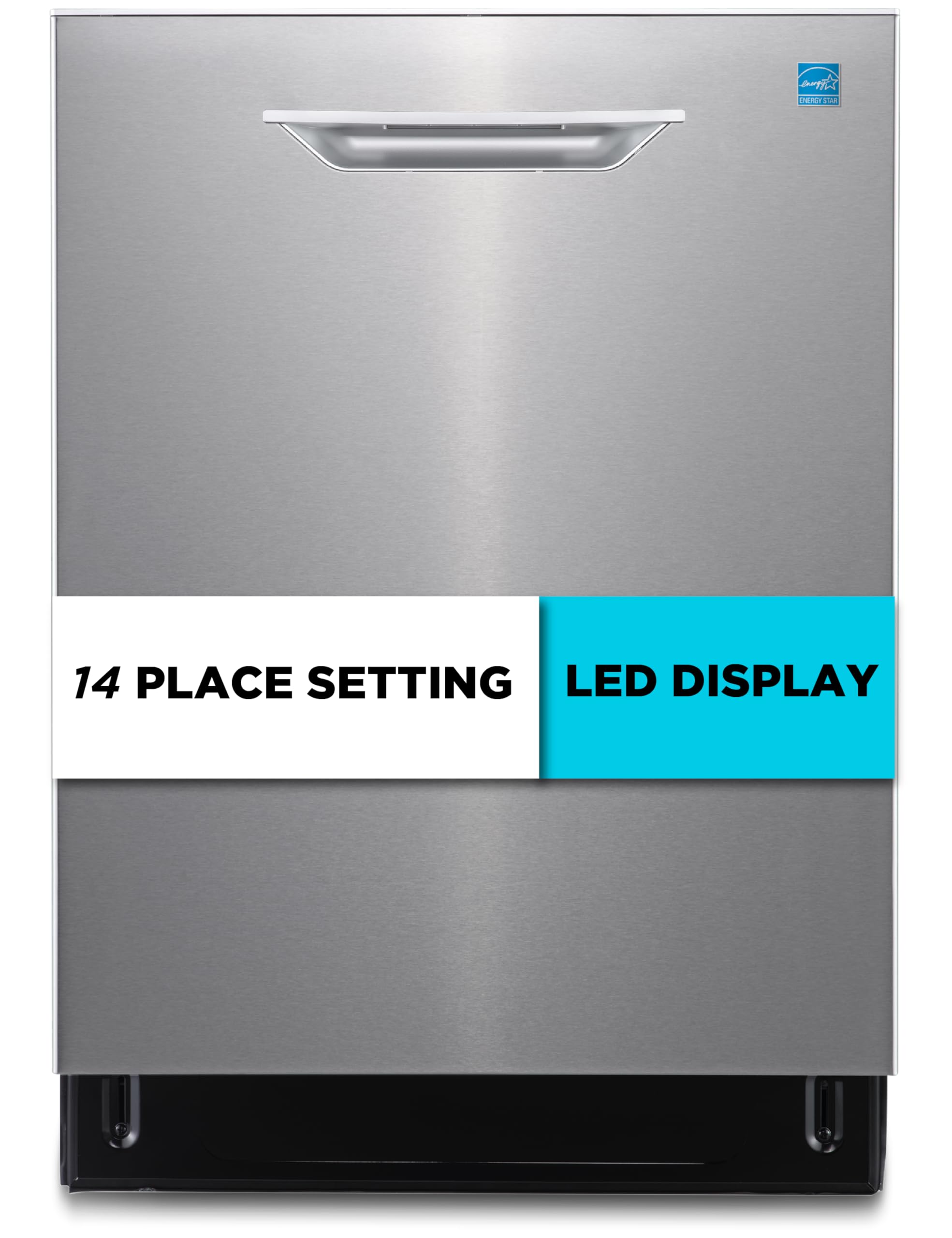 BLACK+DECKER 24" Designer Series Built-In Dishwasher, 14-Place Setting Capacity with Stainless Steel Tub, 6 Wash Programs and Smart Wash System, Low Noise, ENERGY STAR Certified, BDW400MS