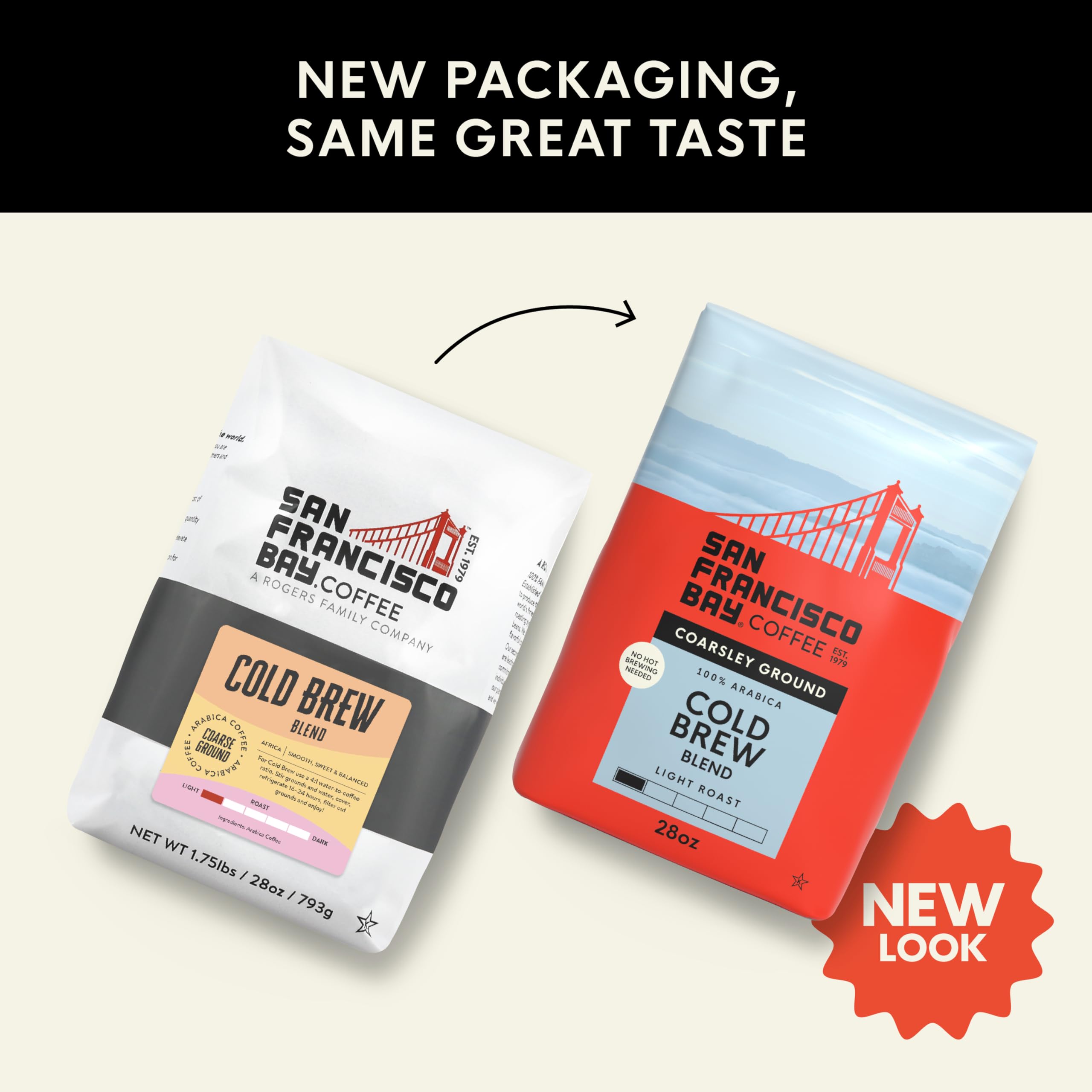 San Francisco Bay Café molido, infusión fría (bolsa de 28 onzas), tostado ligero