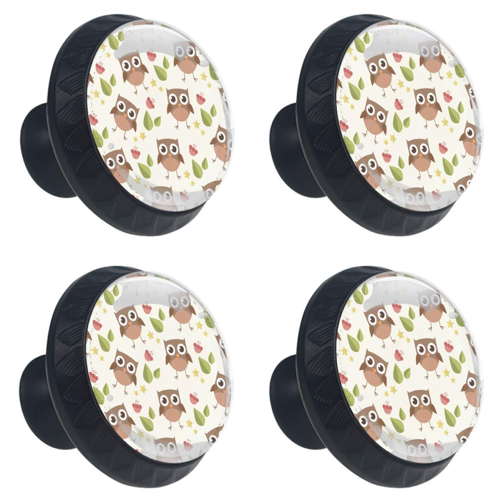 Boutons de tiroir en verre à motif chouette pour une prise en main douce et durable
