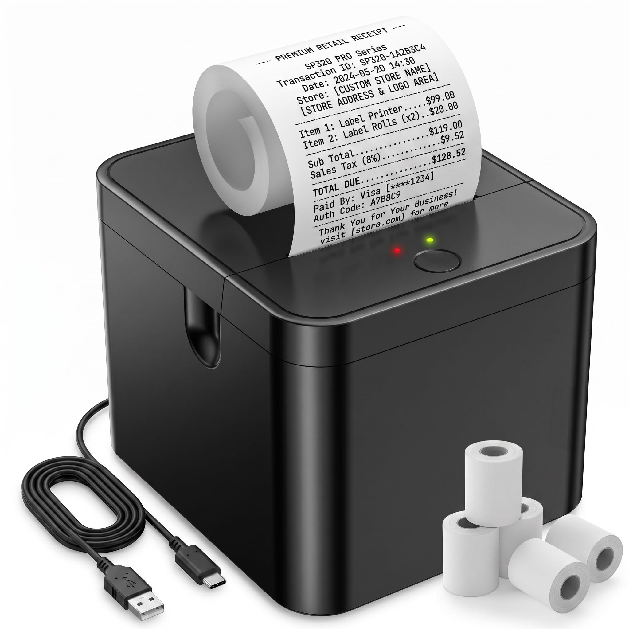 Impresoras térmicas de 58 mm portátiles, Bluetooth y USB Servicio multipropósito de impresoras de Etiquetas de Doble Modo