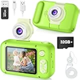 ARNSSIEN Kids Camera, Toddler Kid Digital Camera with 180°Flip Lens & 2.4in IPS Screen, Birthday Festival Gifts Present Toy for 4 5 6 7 8 9 10 11 Year Old Girls/Boys, 32 GB Card Included, X101
