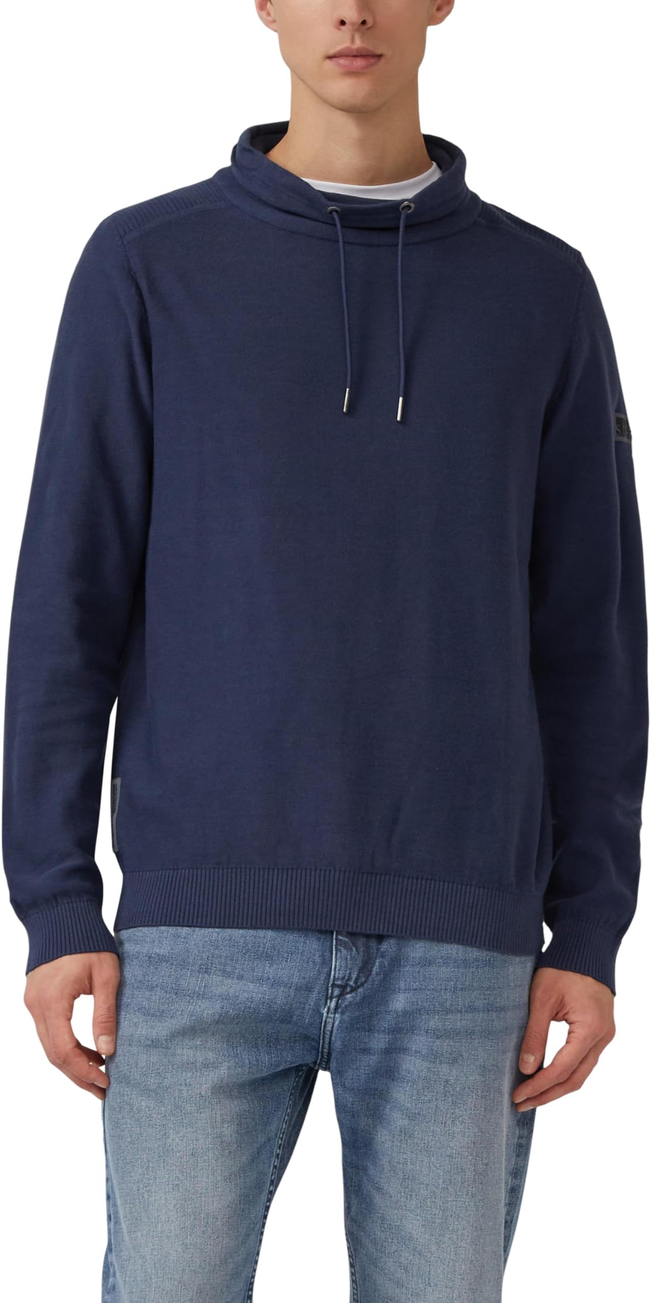 Men's Lightweight Pullover with Snood Collar and Logo Detail Pullover with Hood
