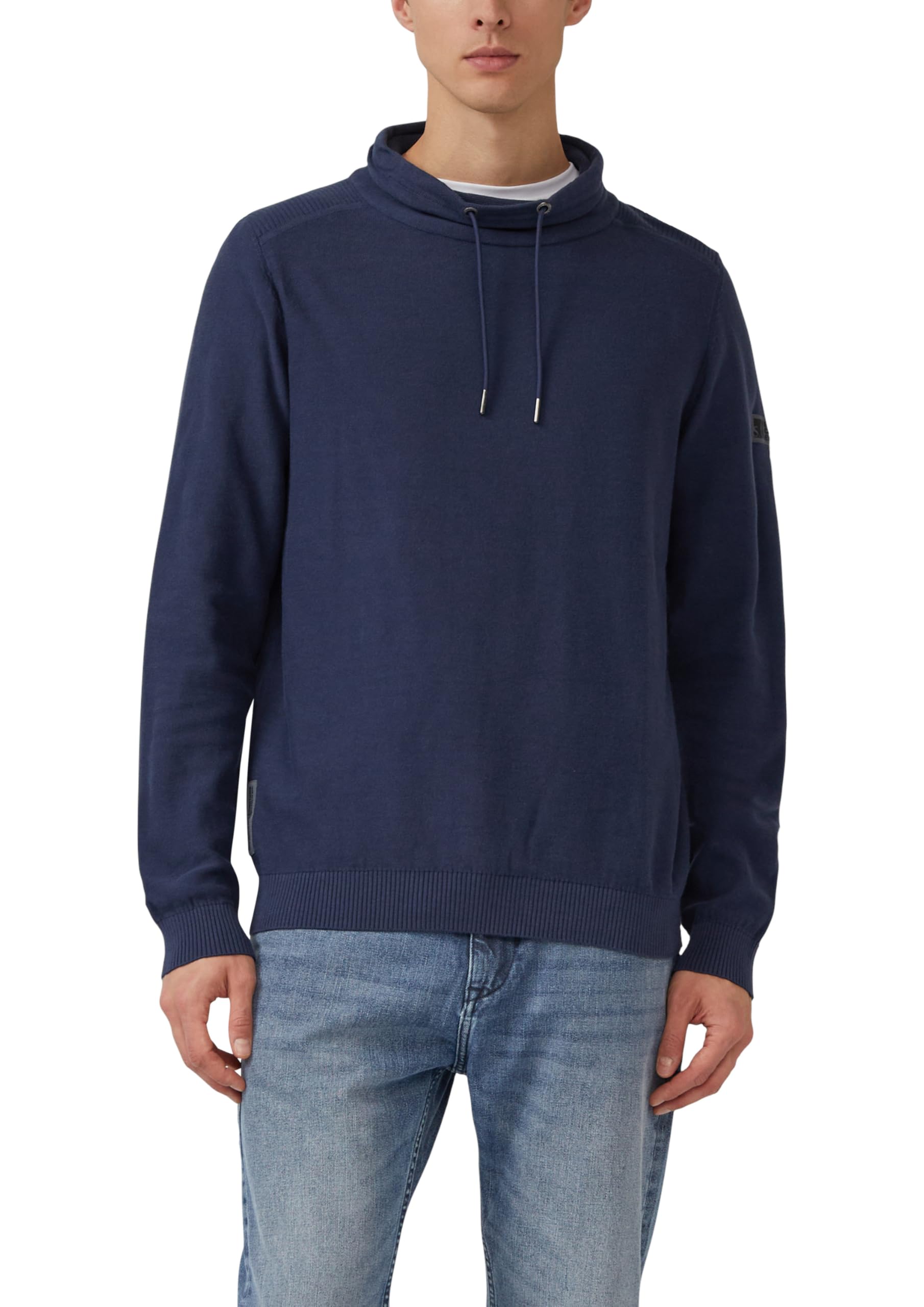 Men's Lightweight Pullover with Snood Collar and Logo Detail Pullover with Hood