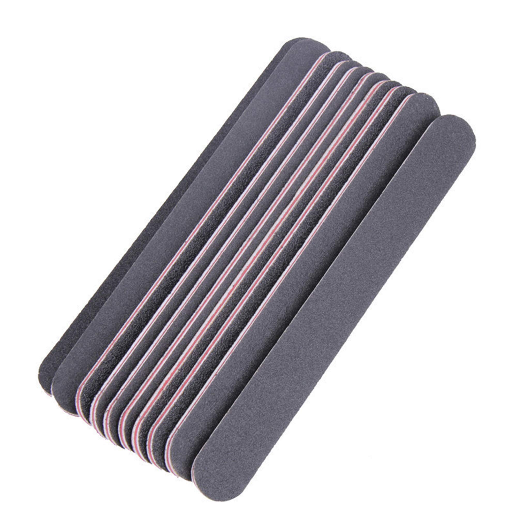 CINY 10 Pack Professional Nail File Set, Double Sided Emery Board, Black Sand Nail File, Nail Sponge File, Fingernail Buffering Files for Home and Salon Use