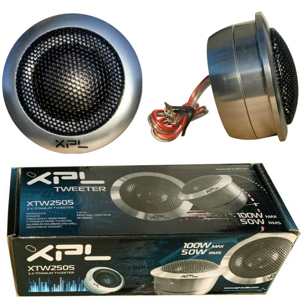 XPL XTW2505 coppia di tweeter da 50 watt rms e 100 watt max da 5,70 cm di diametro 2" in alluminio con ridotta profondita' solo 2,20 cm a coppia