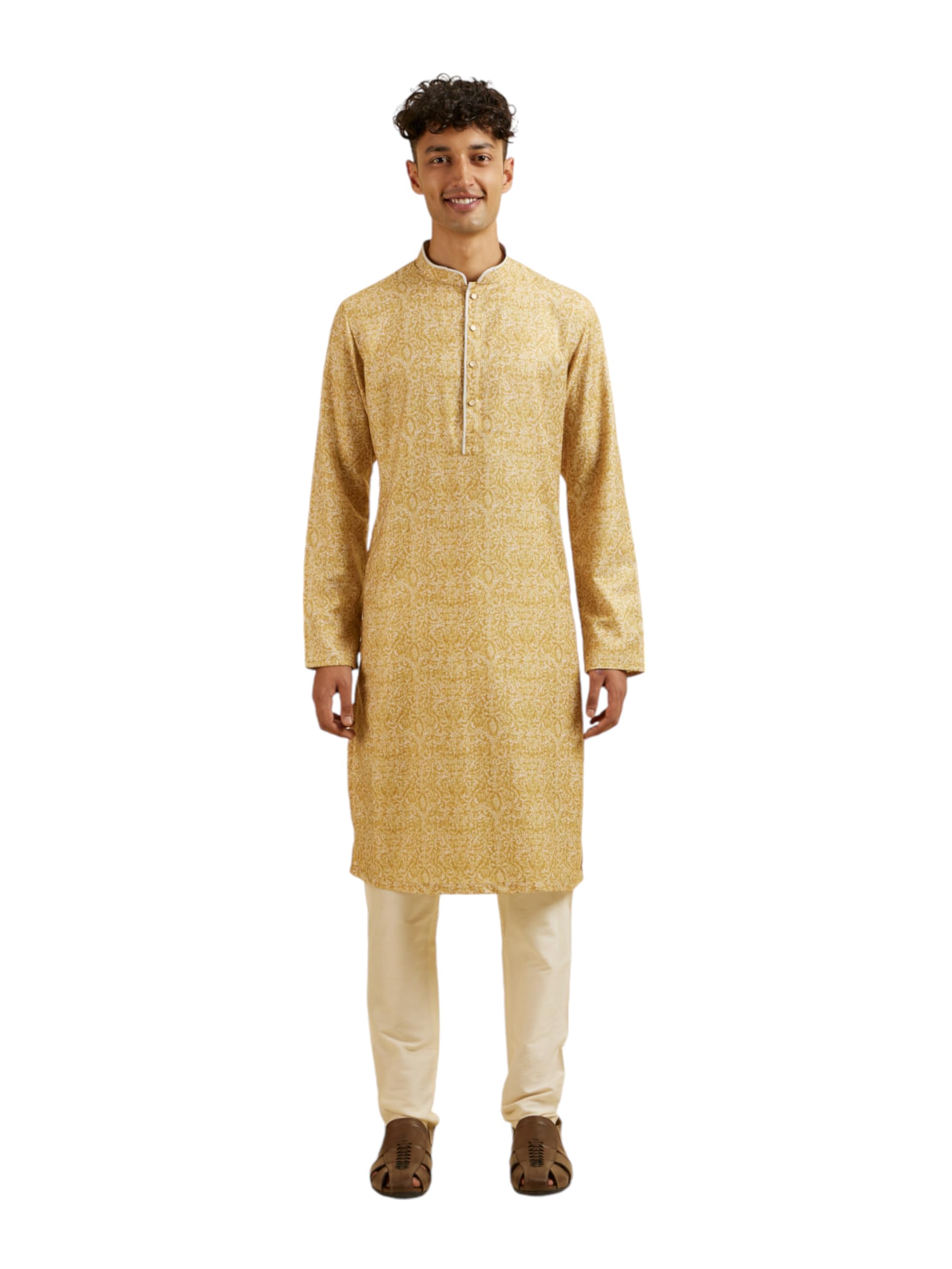 manyavar Men's Viscose Blend Digital Print Kurta Pajama Set (2pcs)-picture-11