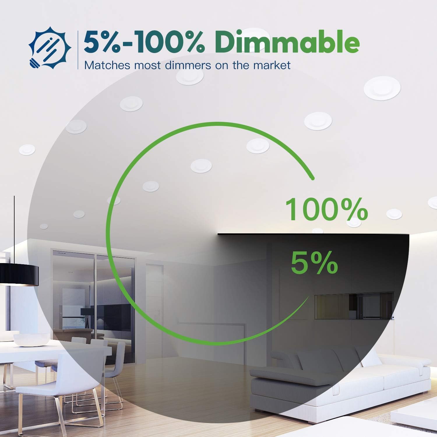 Flash Deals - 60% OFF FREELICHT 10 Pack 5/6 Inch Slim LED Downlight with Junction Box, 15W=110W, 1200 LM, Dimmable, 5000K Daylight Recessed Lighting, Simple Retrofit Installation - ETL