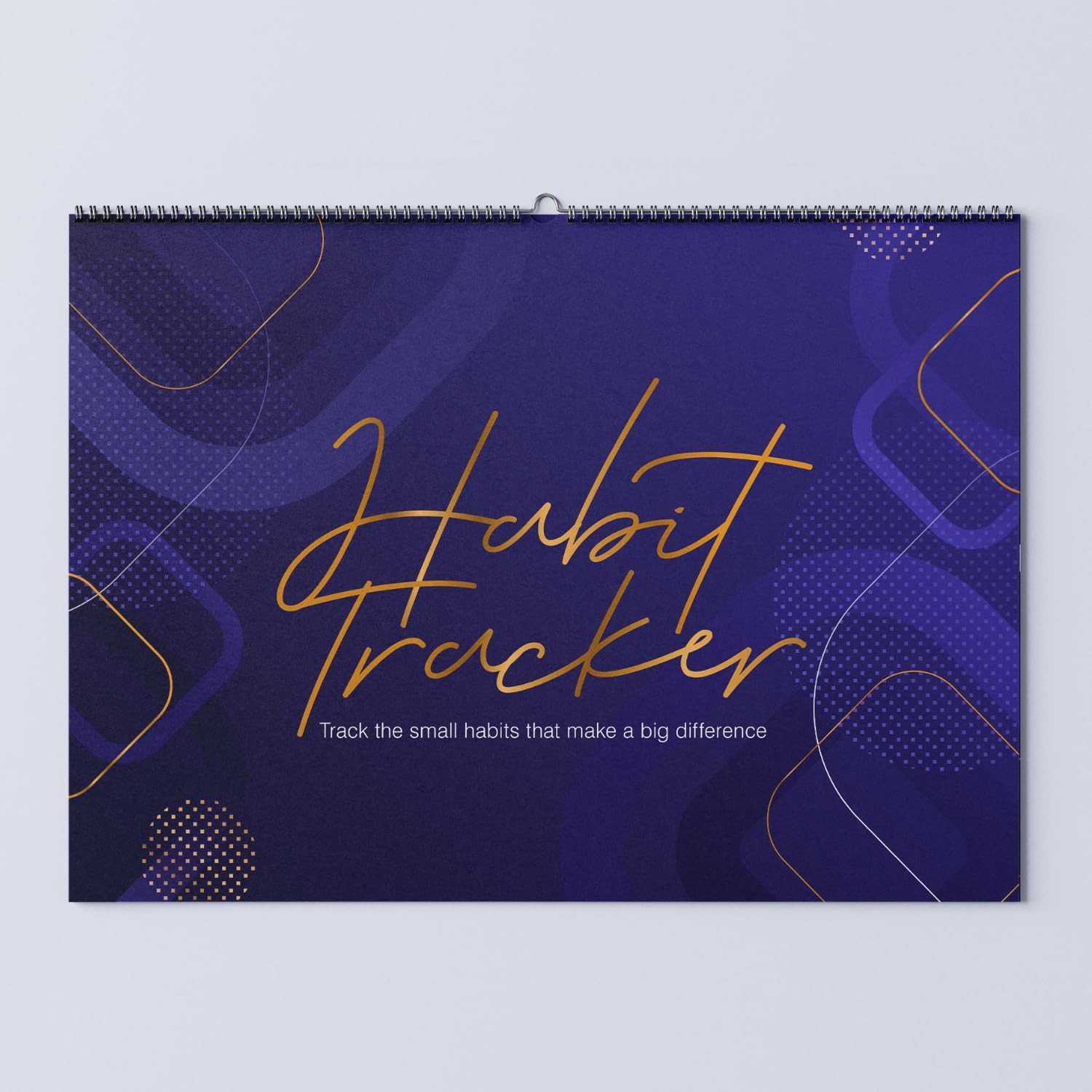 Amazon Brand - Eono Habit Tracker 12 Months Undated Calendar Daily Goal and Habit Tracker Journal Planner with Spiral Binding, Great Productivity Tool and Workout Calendar (Blue - Landscape)