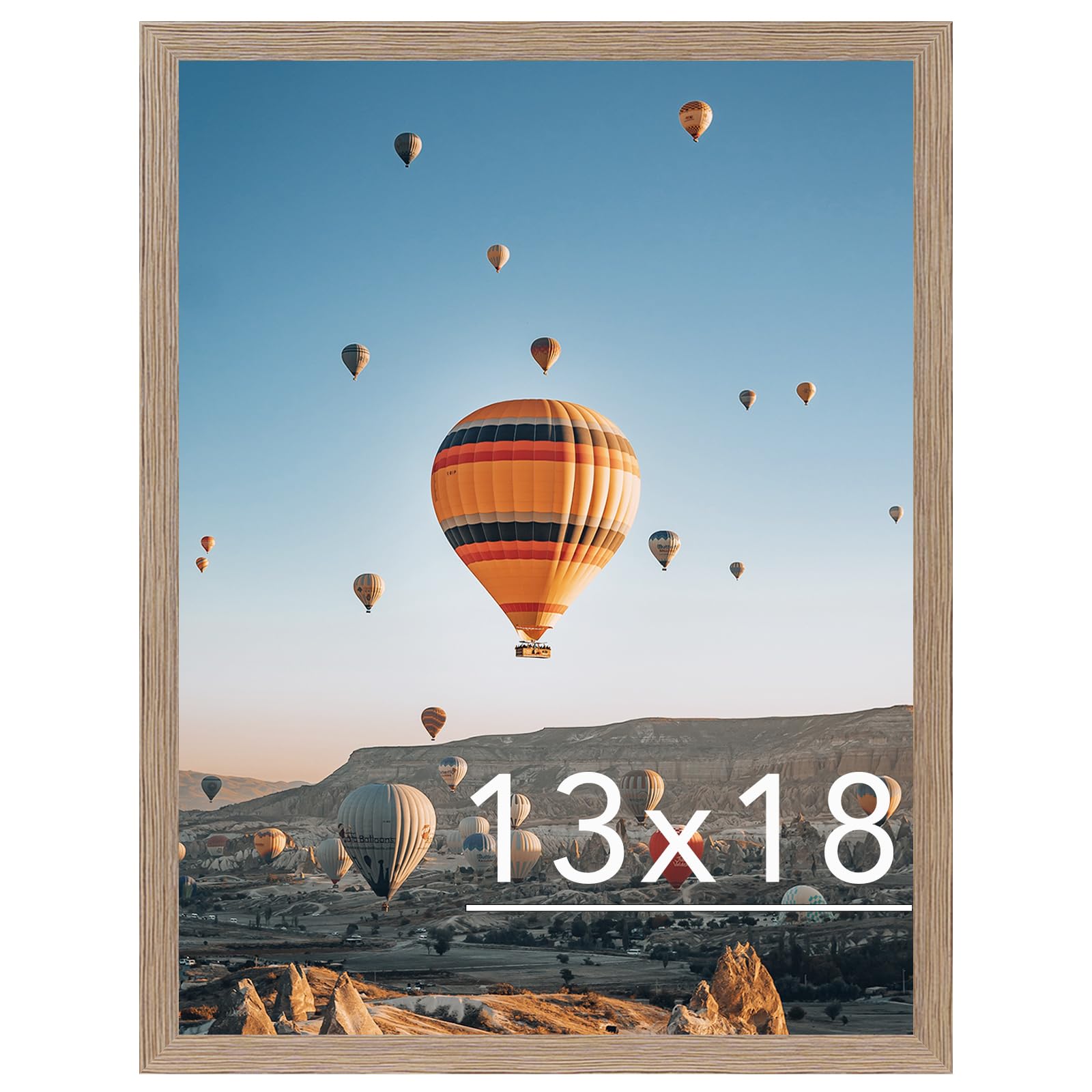 JCJMY 13x18 Picture Frame Rustic Brown for Poster Photo Picture, Horizontal and Vertical Formats for Wall Hanging, 13 x 18 Wall Gallery Poster Photo Frame for 13 by 18 Photos Posters, Rustic Brown