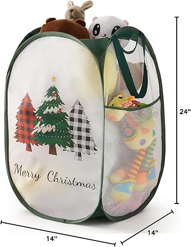 Miniatura 101 de Cesta de malla desplegable para ropa sucia con asas duraderas - Cesta plegable portátil para dormitorio, baño y viajes (azul, paquete de 3 unidades)