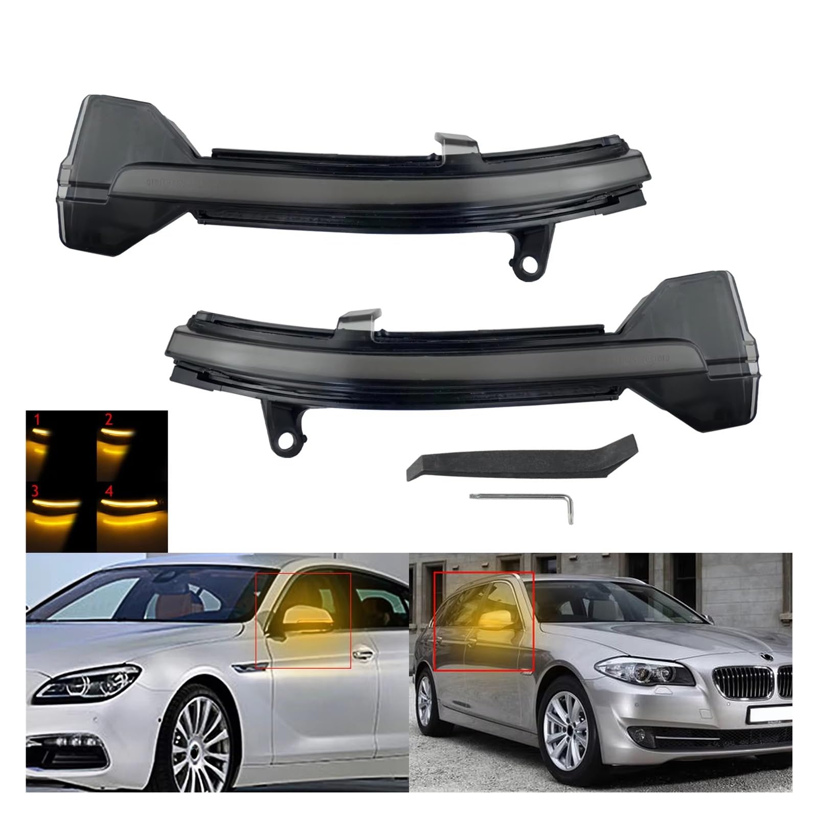 Per BMW Per Serie 5 Per F07 Per F10 Per F11 2 Pezzi Indicatore Di Direzione Dinamico A LED Per Specchietto Retrovisore Freccia Specchietto