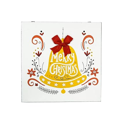 Christmas Home Decor MDF Panel 12mm - 12 X 12inch 1pc (Jingle Bell)