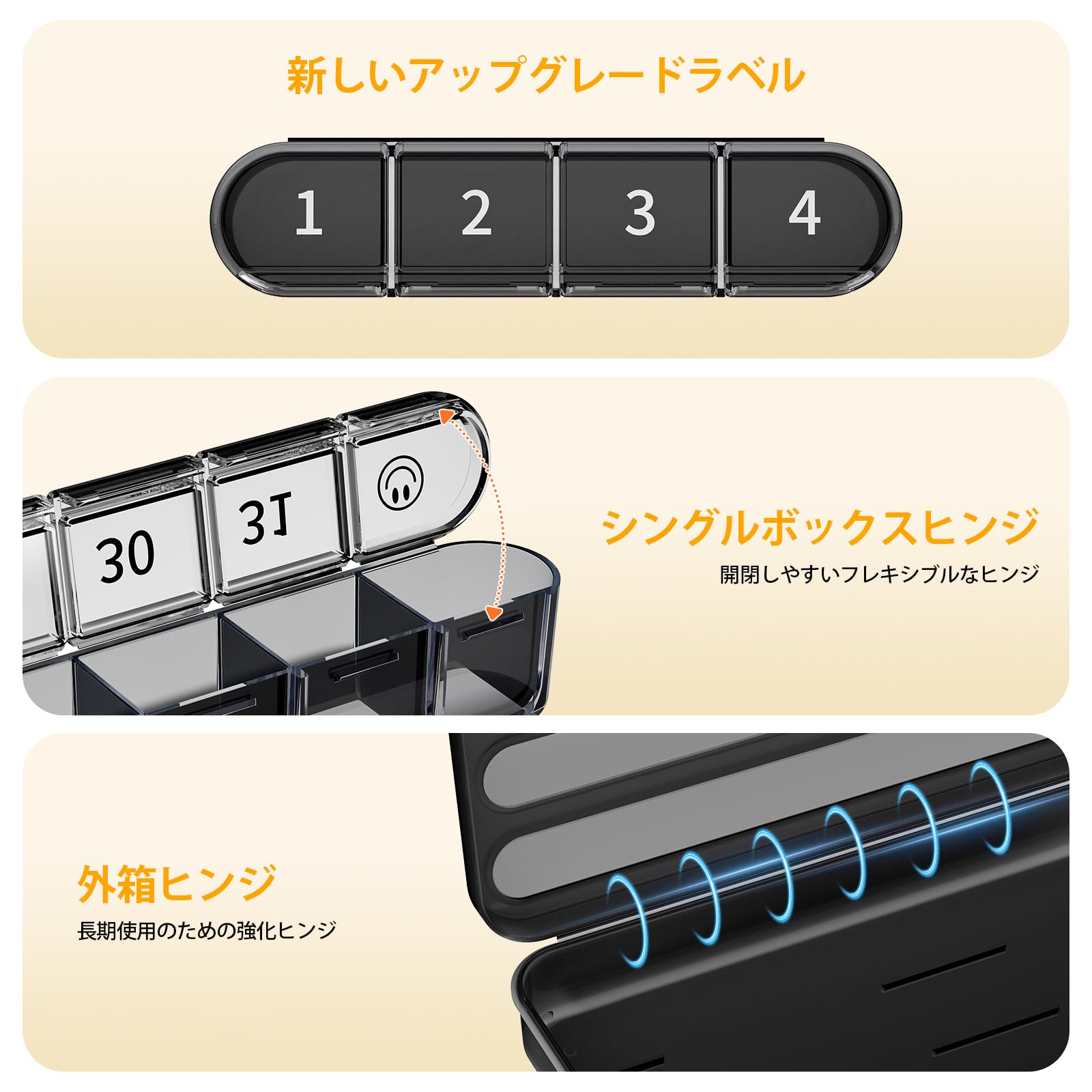 Amazon.co.jp: Daviky ピルケース 1ヶ月、月刊薬ケース1日1回携帯用