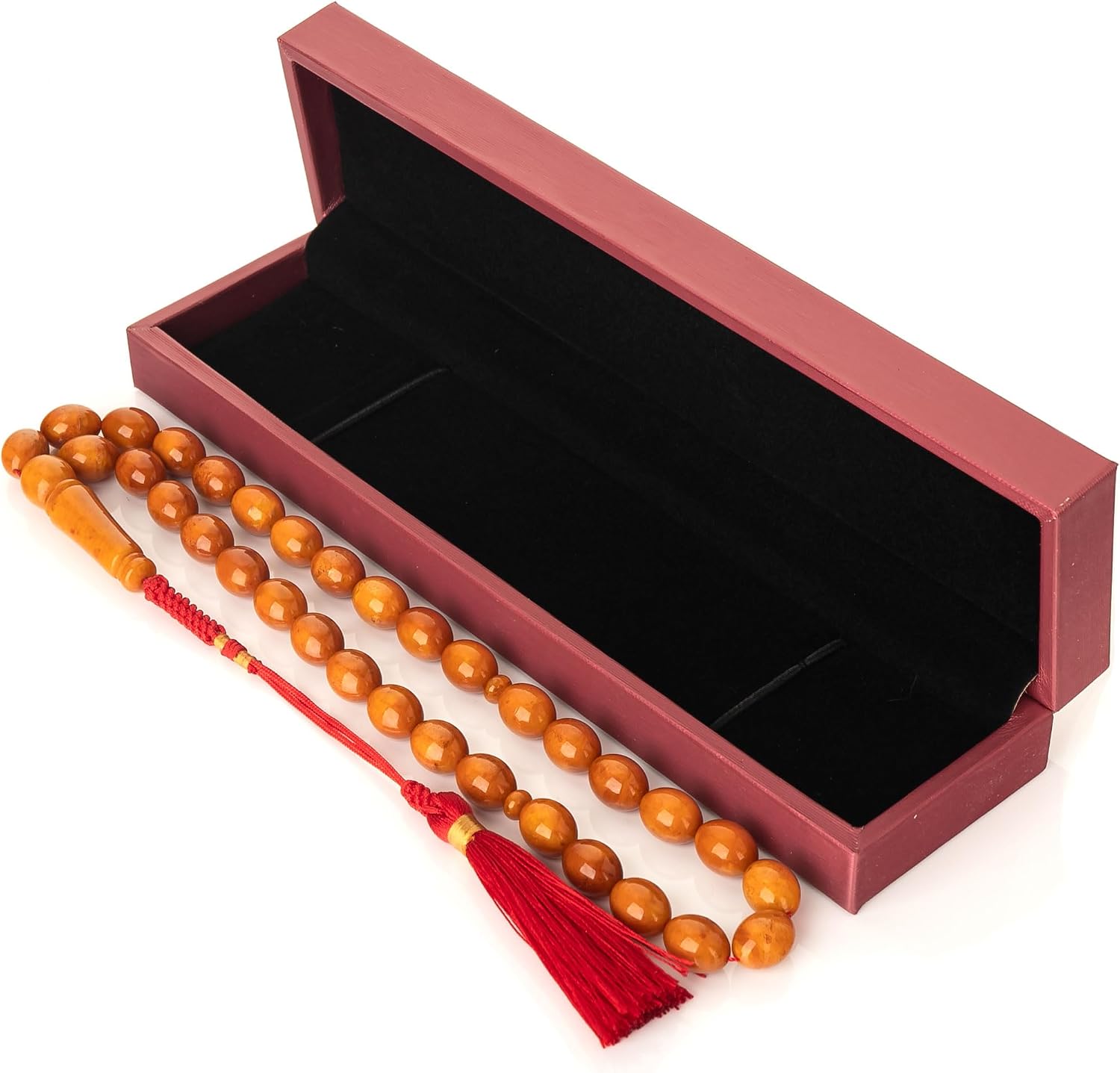 Vintage Style Amber Tasbih Misbaha 33 Beads – Brand Old Germany Amber Islamic Prayer