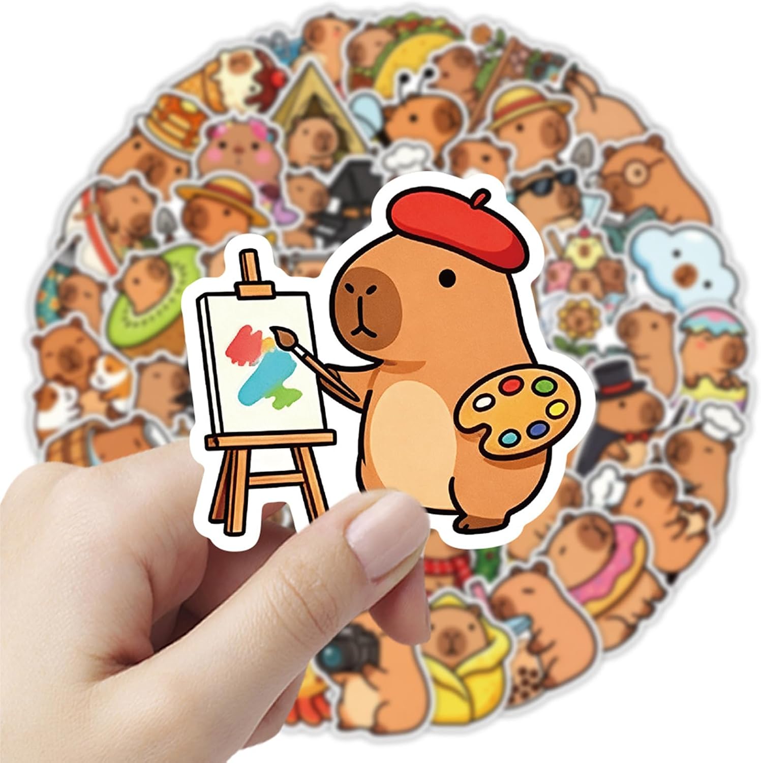 50 Pcs Capybara Stickers,Cute Animal Stickers image 4