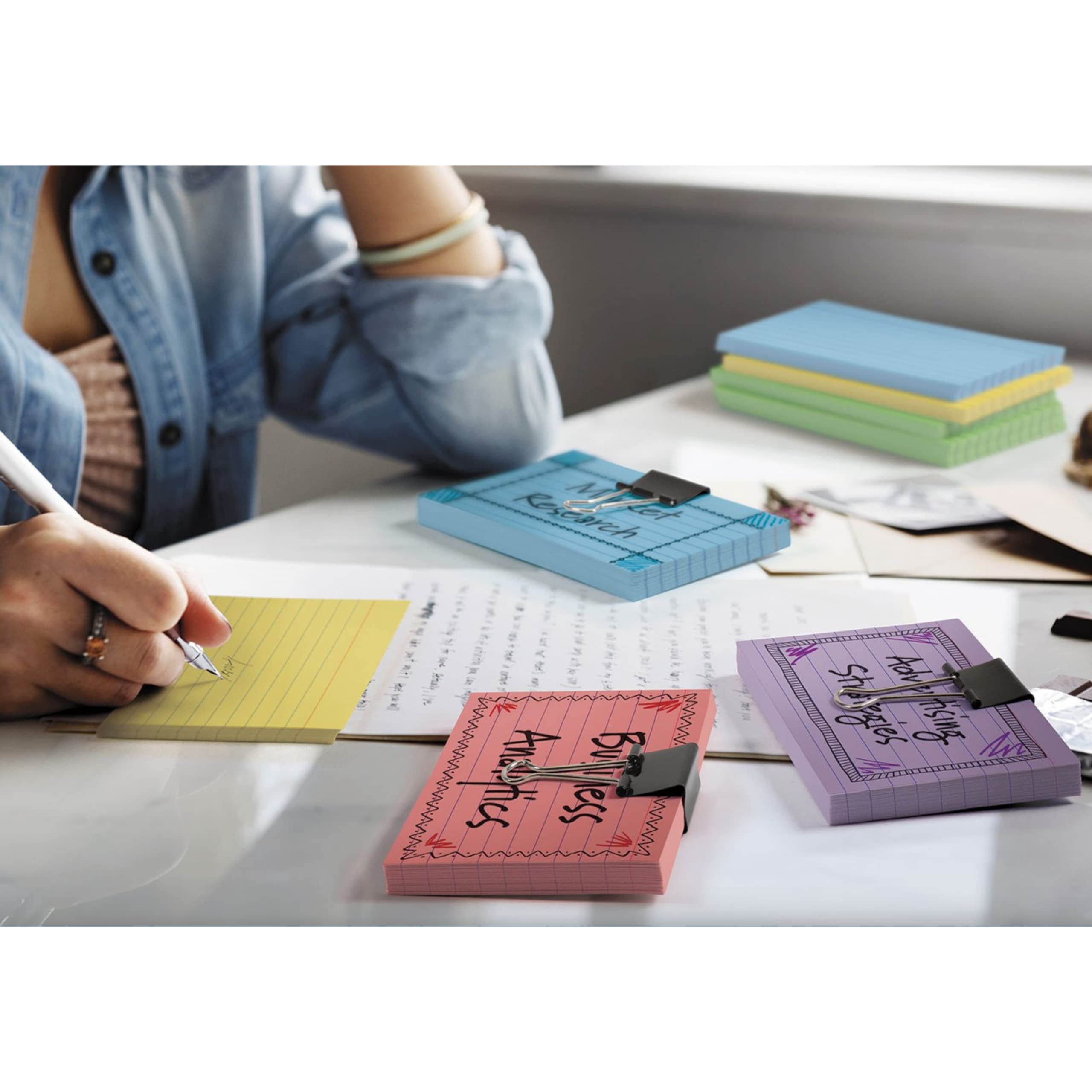 1InTheOffice Index Card 3x5, Colored Notecards, Pastel Index Cards, Ruled Flash Cards, Assorted Color, 300 Pack - View #11