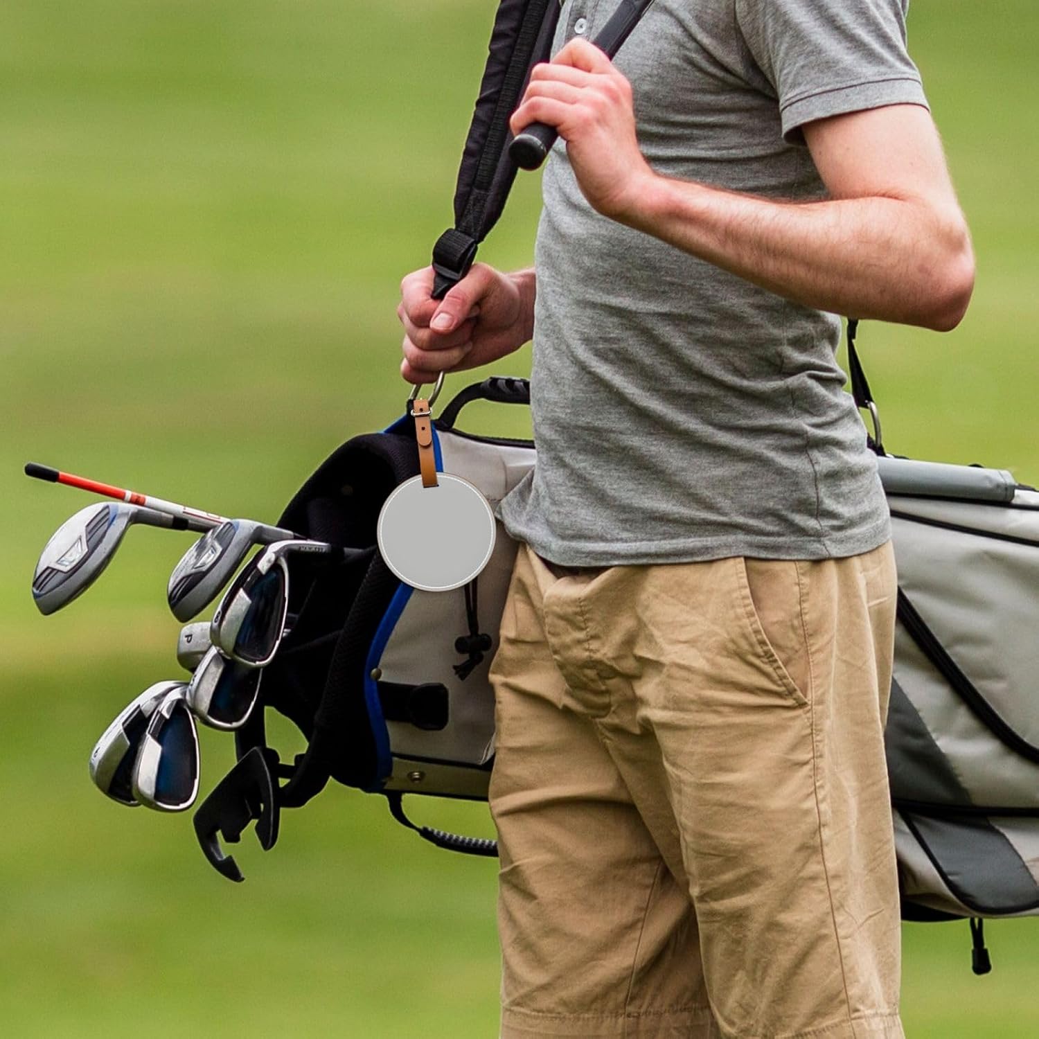 Phantom Gray Black Printed Golf tee Storage Bag - for Men only, Durable PU Material, Easy to Carry, Enhance The Golf Experience
