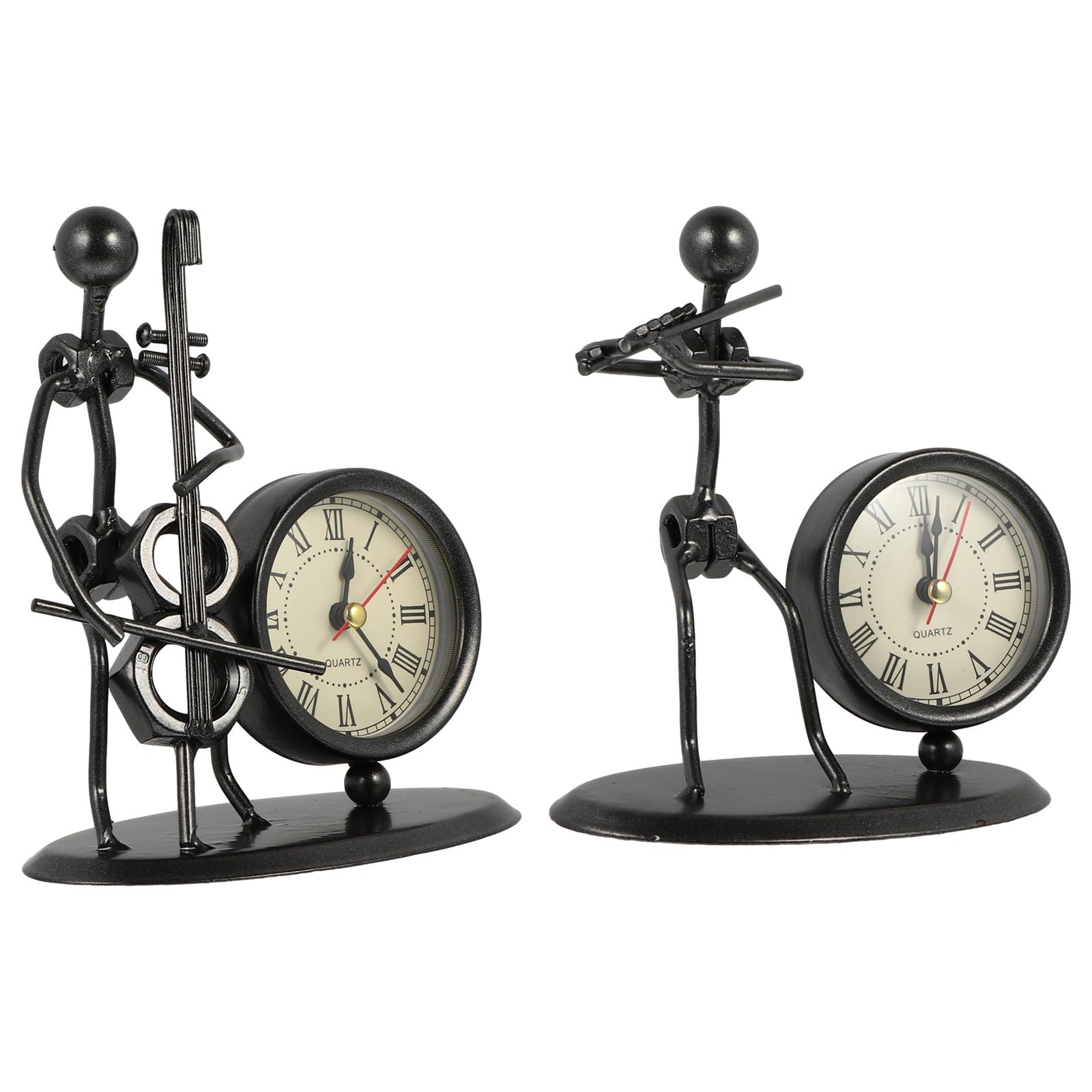 Ornement en fer d'horloge créative pour embellir votre meuble TV ou buffet de salon