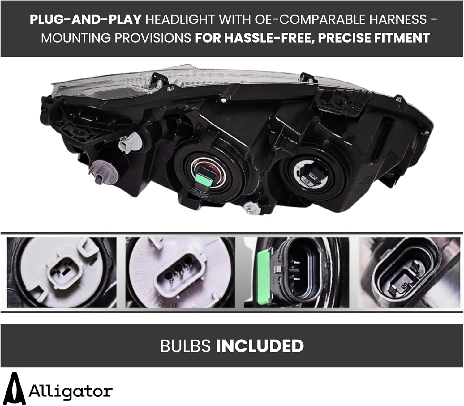 Headlight Assembly Replacement for Honda 2019 2020 2021 Civic Sedan/Coupe Halogen Headlamp with bulbss, Right/Passenger Side, DOT/SAE, 33100-TBA-A31, HO2503192