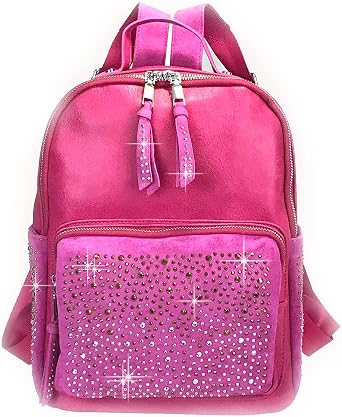 Rhinestone Backpack Faux Leather