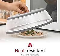 Vista 2 de WVM Microwave Splatter Cover Vented for Food with Hook Hole, Splatter Guard & Colander Kitchen Gadget for Food, Meal Prep, Grey