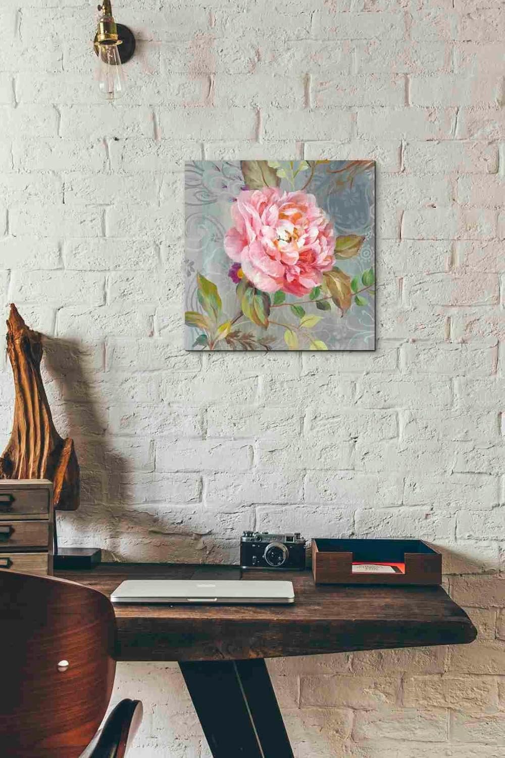Epic Graffiti 'Peonies and Paisley II' by Danhui Nai, Canvas Wall Art, 12"x12"