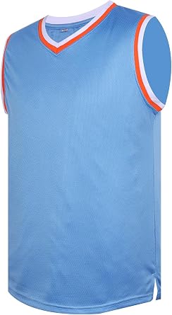Basketball Jersey, Mens Blank Jerseys Plain Sleeveless Practice Jersey S-3XLBlue-L