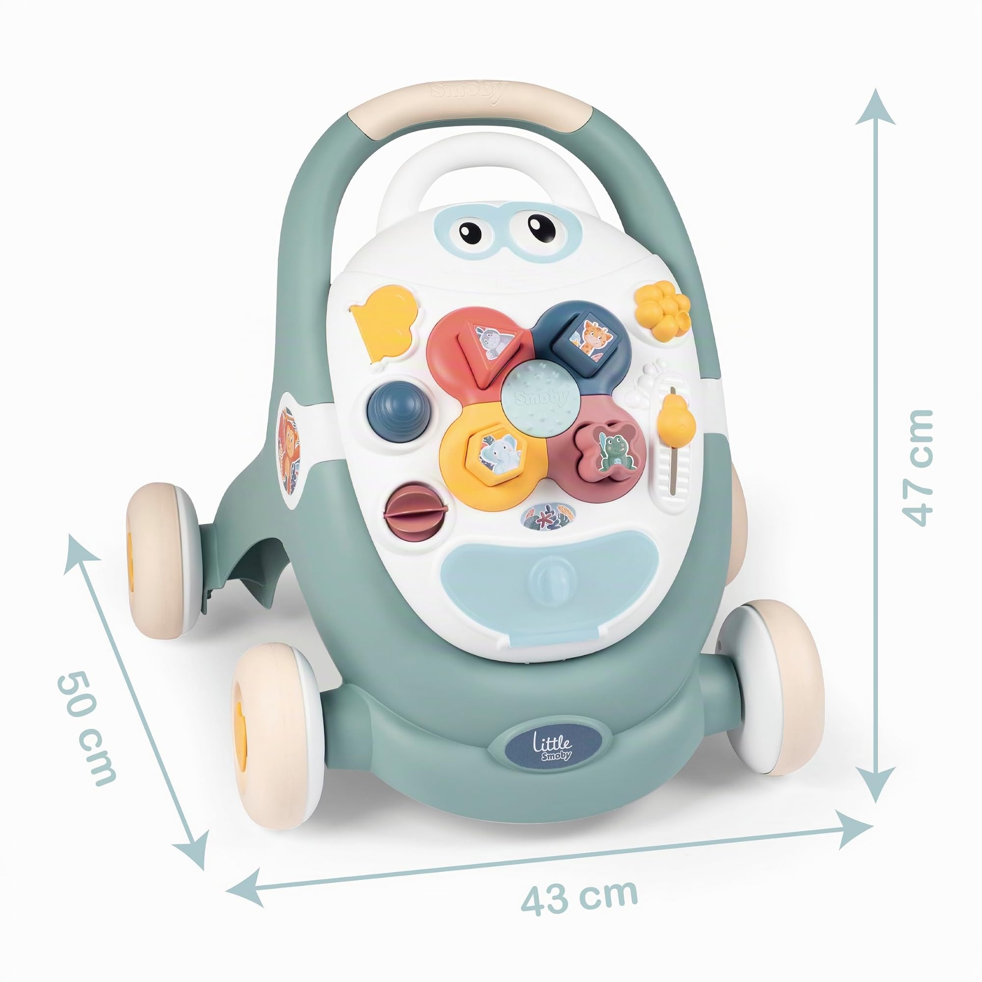 Little Smoby - Trotty 3 in 1 - Girello - Ausilio per la deambulazione - Tablet attività - Passeggino - Sistema frenante - Dai 12 mesi - Prodotto in Francia