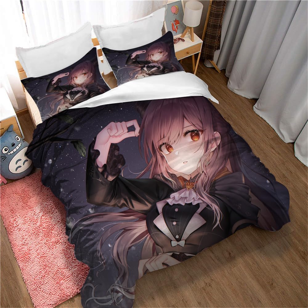 Project Sekai Colorful Stage! feat. Hatsune Miku Egyptian Cotton Bedding Set Duvet Cover Set Soft Queen Size Bedsheet Quilt Cover (200x200cm(Double),HM 02)