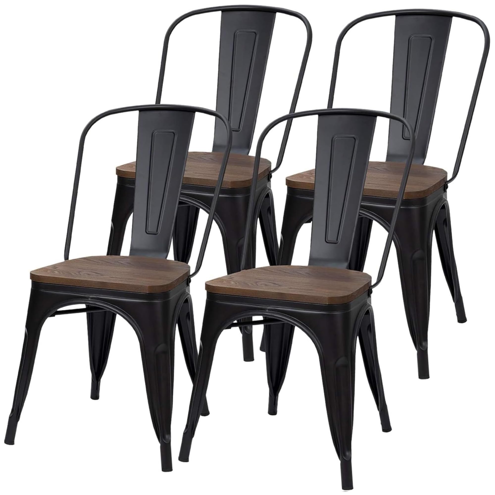 Amazon.com: JUMMICO Metal Dining Chair Stackable Industrial
