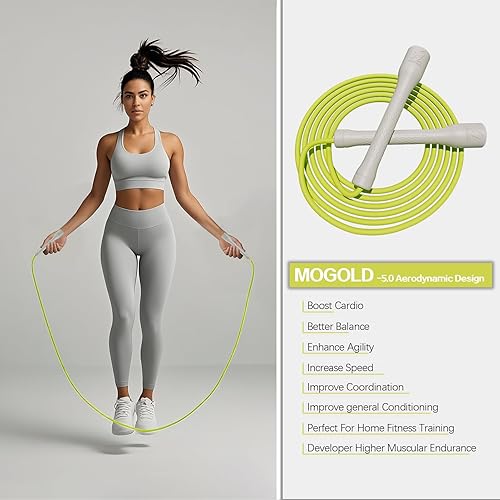 Miniatura 6 de Cuerda de saltar de entrenamiento, cuerda de salto de PVC de 0.197 in, longitud ajustable con asas inastillables, ideal para principiantes y atletas