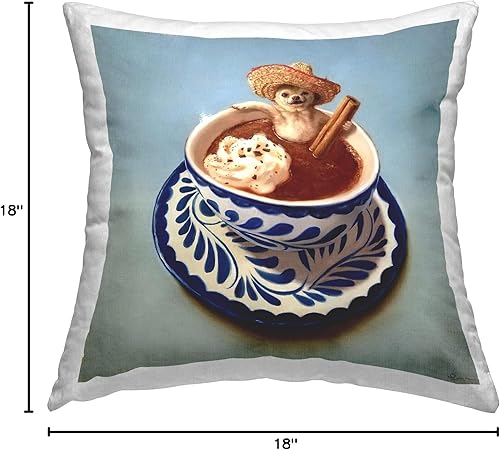 Miniatura 8 de Stupell Industries Chihuahua - Almohada de chocolate caliente para mascotas, diseño de animales, diseño de humor por Lucia Heffernan, 18 x 18